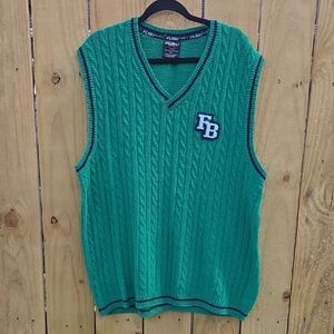 FUBU Men's V-Neck Cable Knit Sweater Vest Size XL.